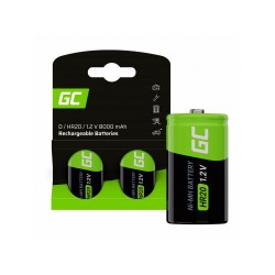 Green Cell GR15 nabíjateľné batérie 2x D R20/HR20 Ni-MH 8000 mAh