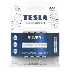 1099137002 Tesla SILVER Alkaline baterie AAA (LR03, mikrotužková, blister) 4 ks