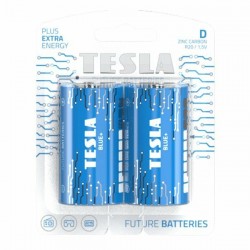 1099137204 Tesla BLUE Zinc Carbon baterie D (R20, velký monočlánek, blister) 2 ks
