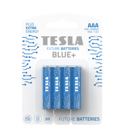 1099137003 Tesla BLUE Zinc Carbon baterie AAA (R03, mikrotužková, blister) 4 ks