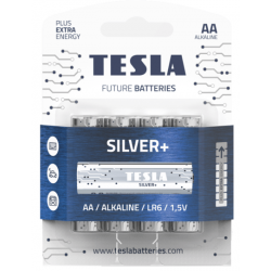 1099137005 Tesla SILVER Alkaline baterie AA (LR06, tužková, blister) 4 ks